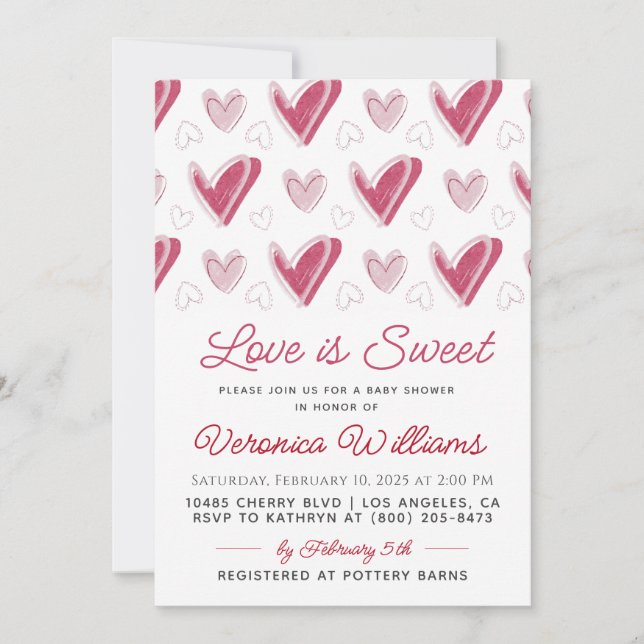 Invitation L'amour est l'invitation Baby shower de Sweet Vale (Devant)