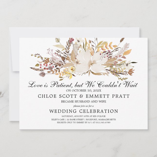 Invitation L'amour est l'invitation du Mariage patient (Devant)