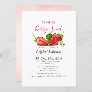 Invitation L'amour est Mariage de Brunch aux fraises