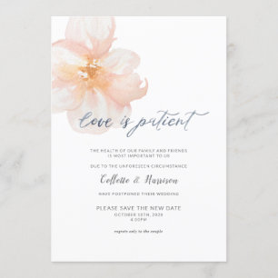 Invitation L'amour est patient Changement de date Fleur Invit