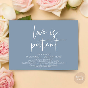 Invitation L'amour est patient, changer notre Mariage Nouvell