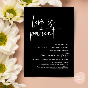 Invitation L'amour est patient, changer notre Mariage Nouvell