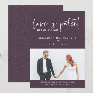 Invitation L'amour est patient, nous ne le sommes pas Faire