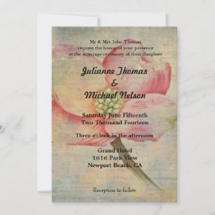 Invitation L'amour est Patient Pink Dogwood Floral Mariage