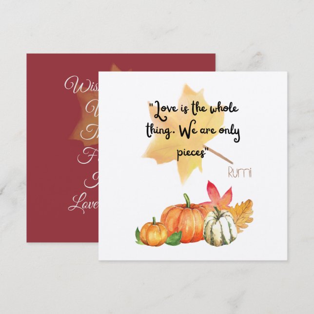 Invitation "L'amour est tout. Nous ne sommes que des morceaux (Devant / Derrière)