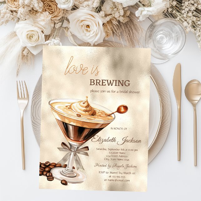 Invitation L'amour est un Espresso Glitter Drips  (Créateur téléchargé)