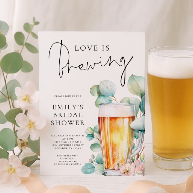 Invitation L'amour est une bière de mariage en préparation (Créateur téléchargé)