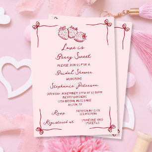 Invitation L'amour est une coquette rose tendre très sucrée p