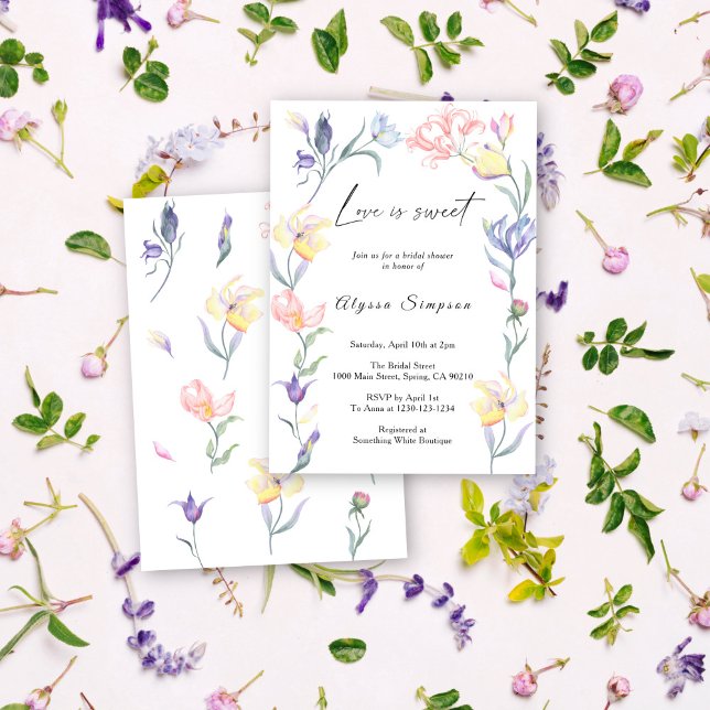 Invitation L'amour est une douce Fête de mariage Florale (Créateur téléchargé)