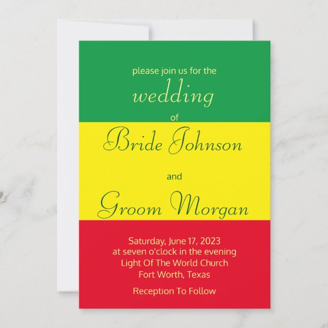 Invitation "L'AMOUR ET LA LIBERTÉ" - 11 juin - Mariage d'été (Devant)