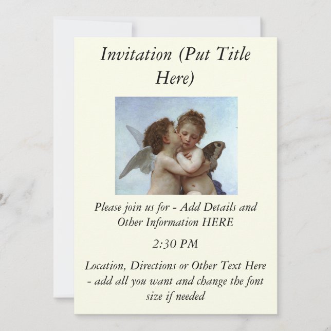 Invitation L'Amour et Psyche de Bouguereau, enfants (Cupid) (Devant)