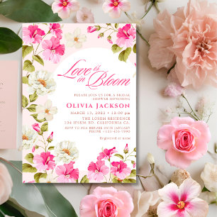 Invitation L'amour floral rose pâle est en Fête des mariées f