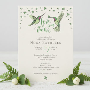 Invitation L'amour irlandais est dans l'air Hummingbird Enter