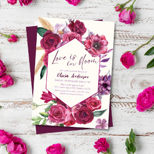 Invitation L'amour magenta violet gras est en fleur Douche nu