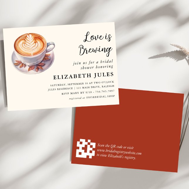 Invitation L'Amour Minimal Est De Brûler Fête des mariées Caf (Créateur téléchargé)