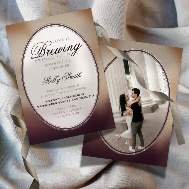 Invitation L'amour moderne est en train de préparer la douche (Modern Love is Brewing Coffee Bridal Shower Invitation)
