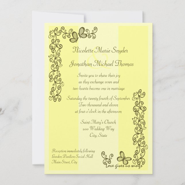 Invitation L'amour nous donne des ailes (Devant)