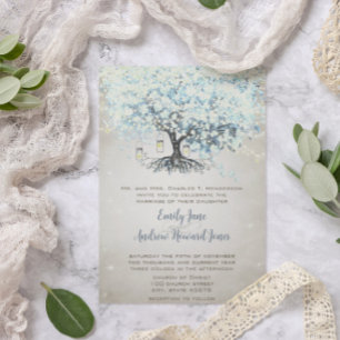 Invitation L'amour nous donne Fairy Tale Heart Leaf Tree Mari