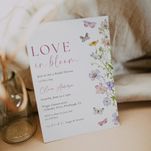Invitation L'amour papillon fleur sauvage dans la Fête des ma
