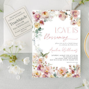 Invitation L'amour rose vintage est une Fête des mariées flor