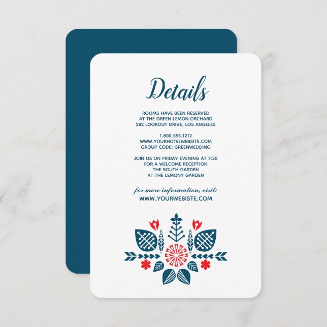 Invitation L'amour scandinave | Détails de l'invité Mariage (Devant / Derrière)