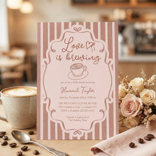 Invitation L'Amour se Prépare Café Baby Shower Mariage
