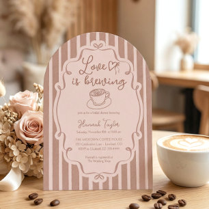 Invitation L'Amour se prépare Café Baby Shower Mariage