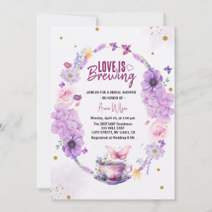 Invitation l'amour se prépare douche de mariage lilas lavande