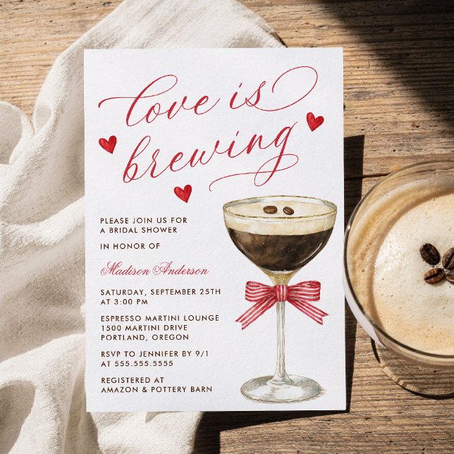 Invitation L'Amour se prépare Fête de mariage avec Espresso M (Créateur téléchargé)