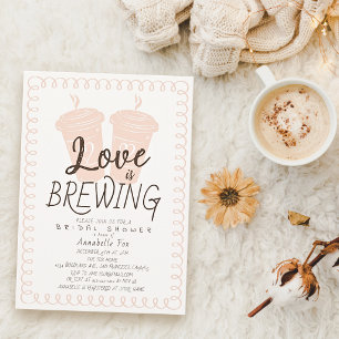 Invitation L'amour se prépare pour les tasses de café à empor