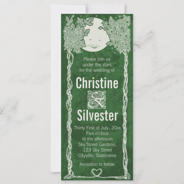 Invitation L'amour sous les étoiles, mariage (Devant)