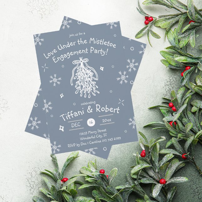 Invitation L'amour sous les gribouillis de la fête d'engageme (Créateur téléchargé)