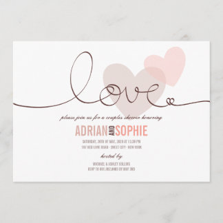 Invitation L'amoureux d'amour de ruban couple l'invitation de