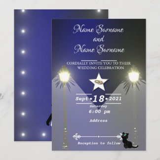 Invitation Lampadaire bleu arrière - plan