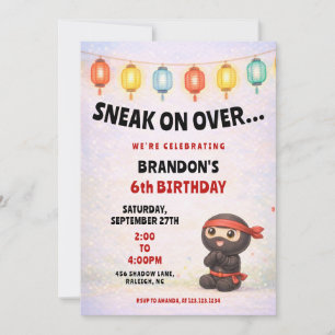 Invitation Lampions en Papier Colorés et Mignons Anniversaire