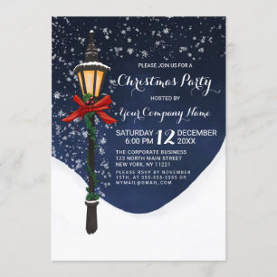 Invitation Lamppost de neige de la marine Garland Entreprise 