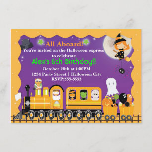 Invitation L'amusement de train de Halloween badine