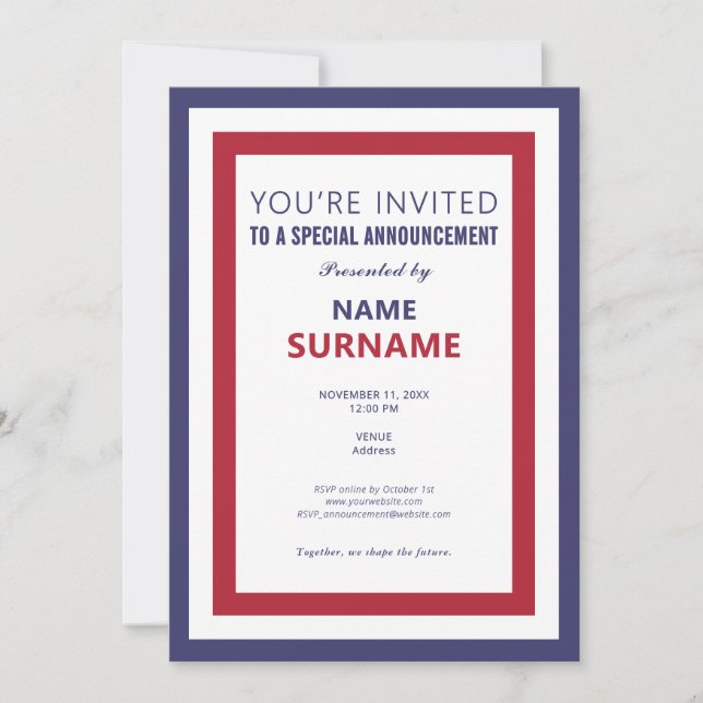 Invitation Lancement de la campagne de Teaser du candidat pol (Devant)