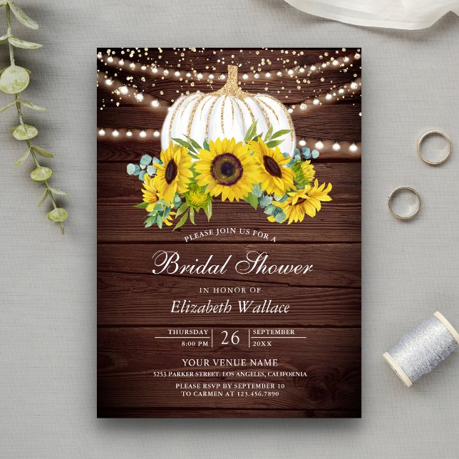Invitation Lancement de Mariage Fleur de Tournesol Citrouille (Créateur téléchargé)