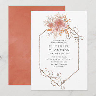 Invitation Lancement de mariage géométrique à l'aquarelle en 