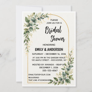 Invitation Lancement de mariage géométrique moderne à feuilla