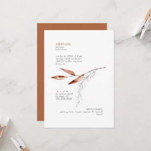 Invitation Lancement de mariage Moderne Feuillage Terracotta