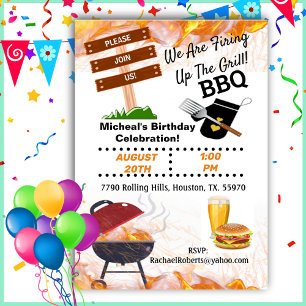 Invitation Lancement Du Grill Anniversaire Barbecue Invitatio