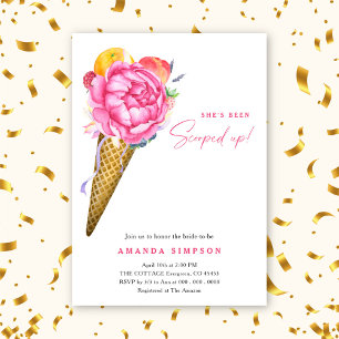 Invitation Lancer de bouquet de mariage à l'aquarelle Elle a