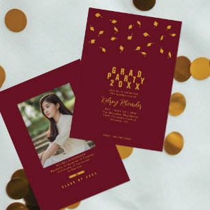 Invitation Lancer de Casquette de Remise des Diplômes Fête de