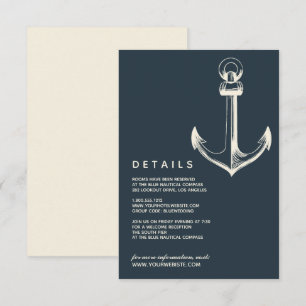 Invitation L'Ancre bleue   Détails de l'invité Mariage