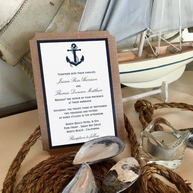 Invitation L'Ancre De La Marine Sur La Collection De Mariages (Créateur téléchargé)