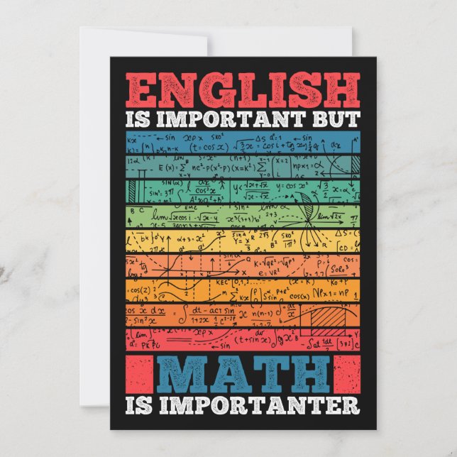 Invitation L'Anglais Est Important Mais Les Maths Sont Import (Devant)