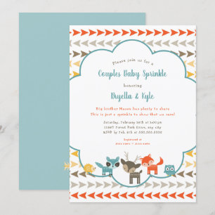 Invitation L'animal de région boisée couple le bébé arrosent