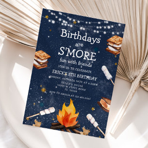Invitation L'anniversaire d'automne sont S'mores Fun Campfire